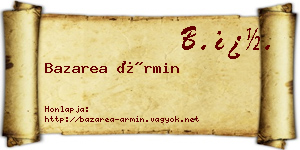 Bazarea Ármin névjegykártya